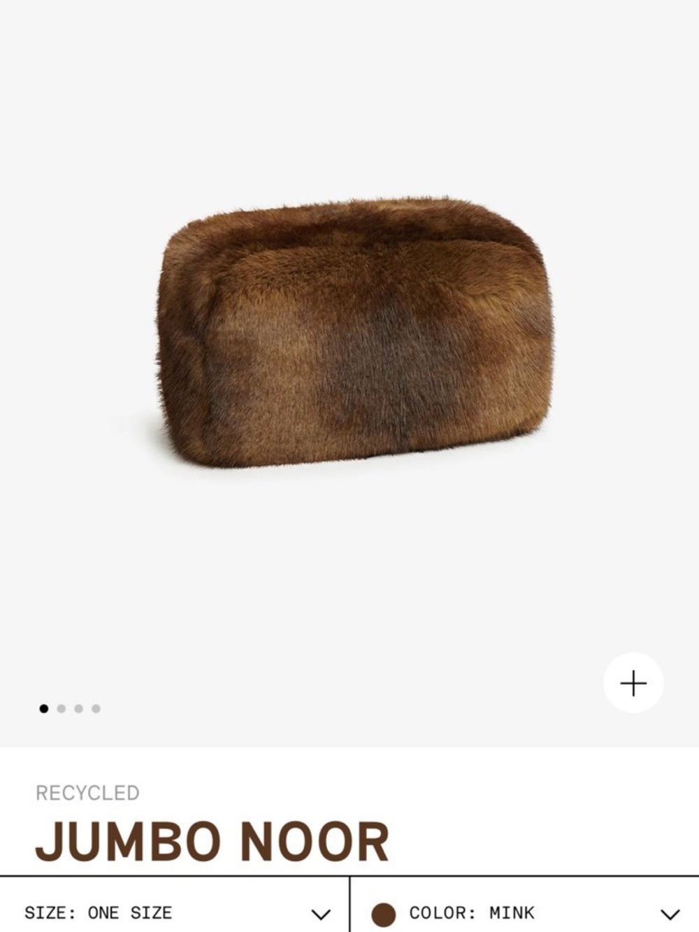 Apparis pouch Faux Mink Jumbo Noor Fur Clutch - Brown - Picture 1 of 3